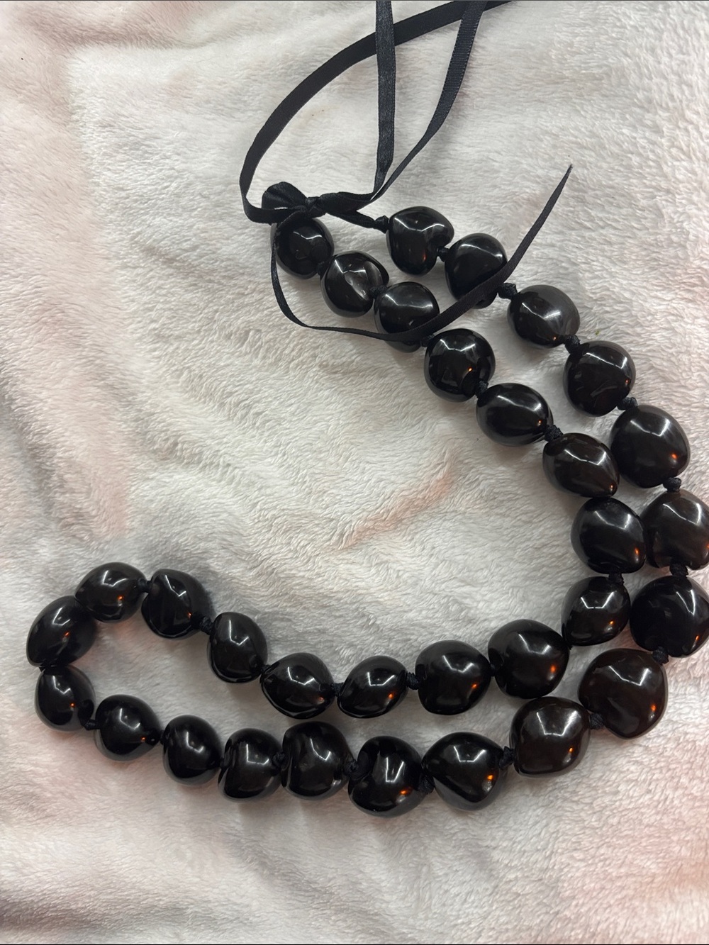 Vintage Black Beaded Statement Necklace - Women Jewelry